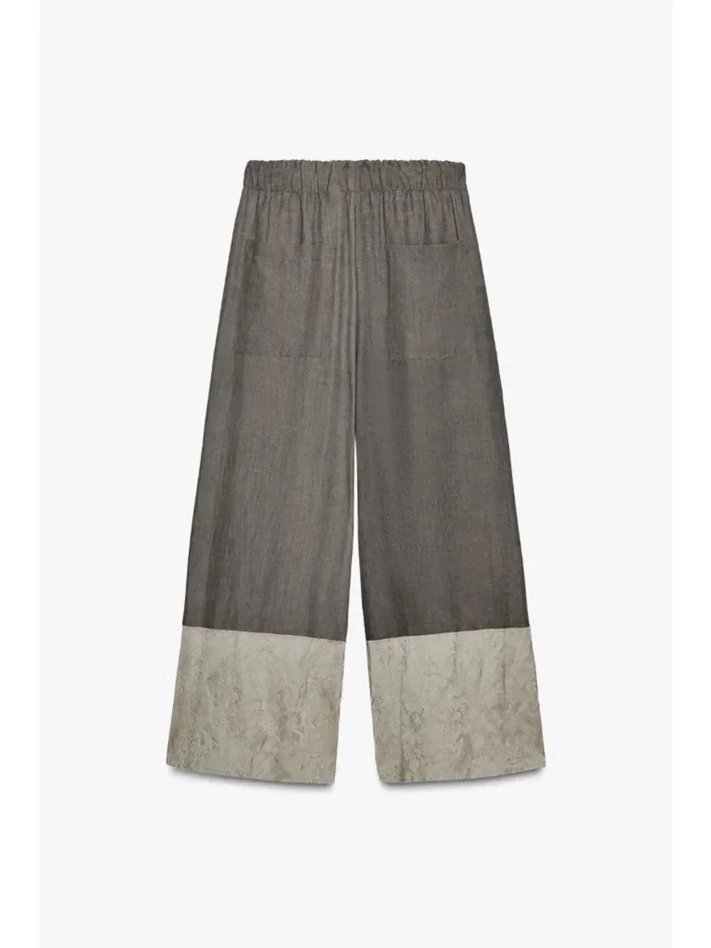 Zara ZW Womens Pants Medium M Gray Wide Leg Jacquard Trousers 8313/668 NWT